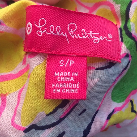 Lilly Pulitzer Vivid Color Button Down Blouse size Small Petite - Picture 8 of 12